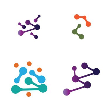 Molekül vektör logosu çizimi