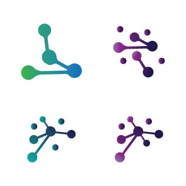 Molekül vektör logosu çizimi