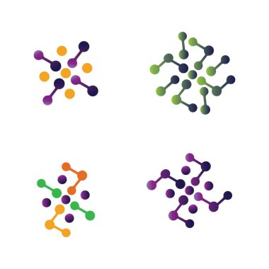 Molekül vektör logosu çizimi