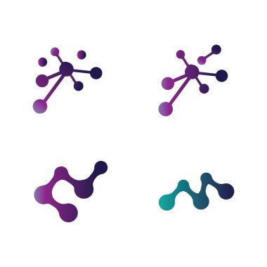 Molekül vektör logosu çizimi