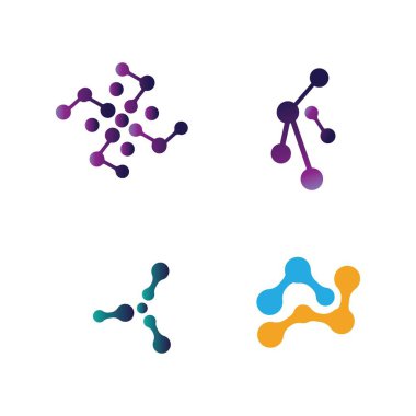 Molekül vektör logosu çizimi