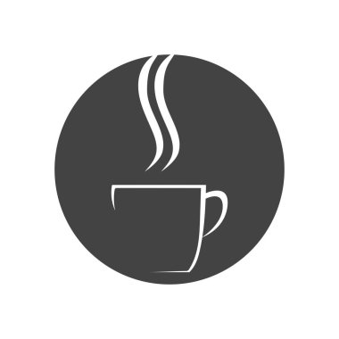 Siyah kahve fincanı logo vektör tasarımı şablonu