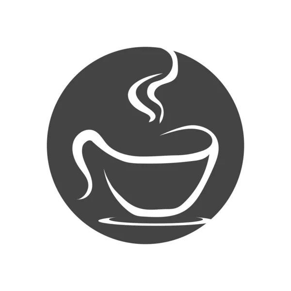 Modèle Conception Vectorielle Logo Tasse Café Noir — Image vectorielle