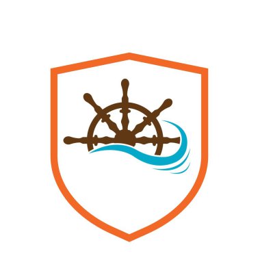 Gemilerin tekerlek logosu çizim şablonu