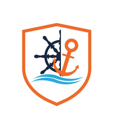 Gemilerin tekerlek logosu çizim şablonu