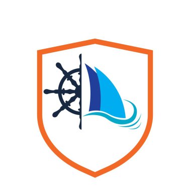 Gemilerin tekerlek logosu çizim şablonu