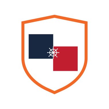 Gemilerin tekerlek logosu çizim şablonu