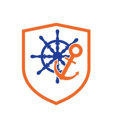 Gemilerin tekerlek logosu çizim şablonu