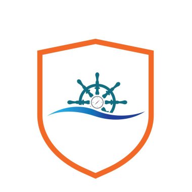 Gemilerin tekerlek logosu çizim şablonu