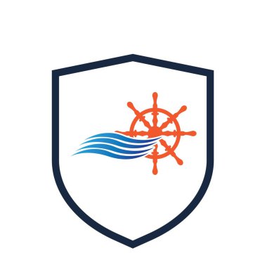 Gemilerin tekerlek logosu çizim şablonu