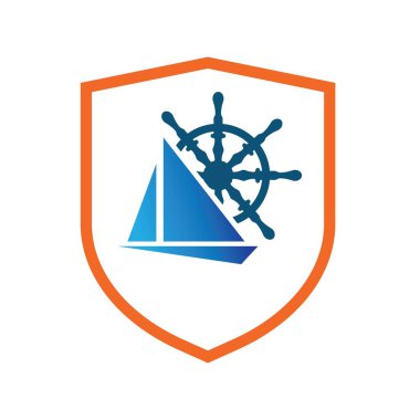 Gemilerin tekerlek logosu çizim şablonu