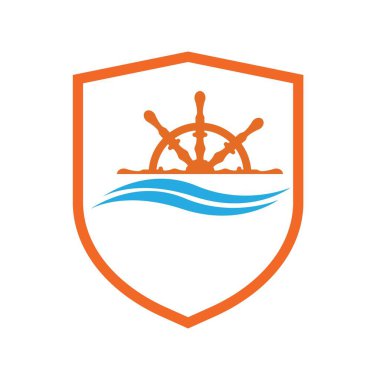 Gemilerin tekerlek logosu çizim şablonu
