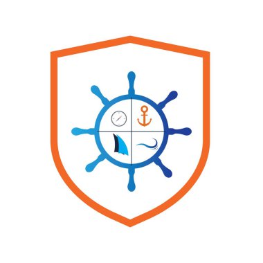 Gemilerin tekerlek logosu çizim şablonu