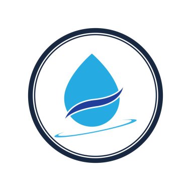 Su dalgası logosu çizim şablonu