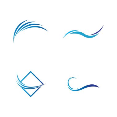 Su dalgası logosu çizim şablonu