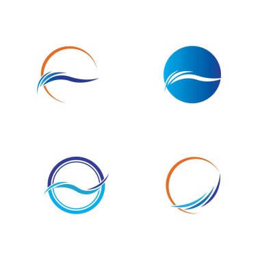 Su dalgası logosu çizim şablonu