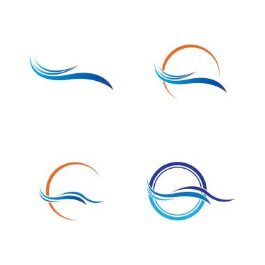 Su dalgası logosu çizim şablonu