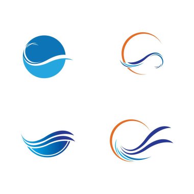 Su dalgası logosu çizim şablonu