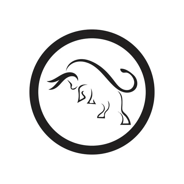 Bull Hoorn Logo Symbolen Sjabloon Pictogrammen App — Stockvector