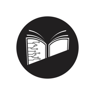 Dijital kitap logo teknolojisi vektör ikonu tasarımı