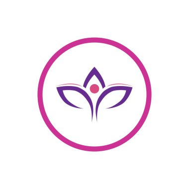 Nilüfer çiçekleri logo vektör çizim şablonu 