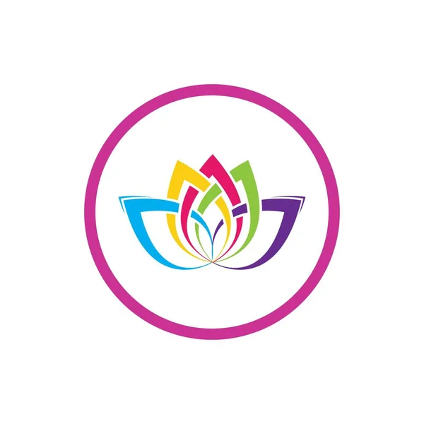 Lotus Flowers Logo Vector Illustration Design Template — Stock Vector