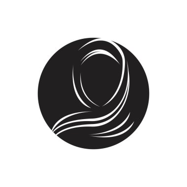 Muslimah tesettür logo şablon vektör illüstrasyon tasarımı