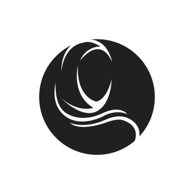 Muslimah tesettür logo şablon vektör illüstrasyon tasarımı