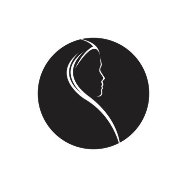 Muslimah tesettür logo şablon vektör illüstrasyon tasarımı