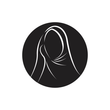 Muslimah tesettür logo şablon vektör illüstrasyon tasarımı