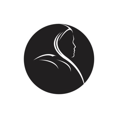 Muslimah tesettür logo şablon vektör illüstrasyon tasarımı