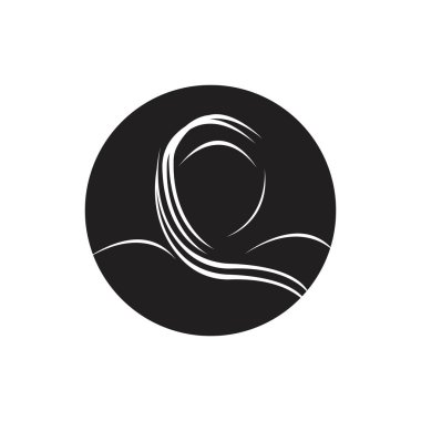 Muslimah tesettür logo şablon vektör illüstrasyon tasarımı