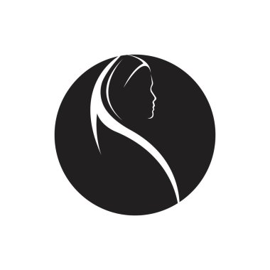 Muslimah tesettür logo şablon vektör illüstrasyon tasarımı