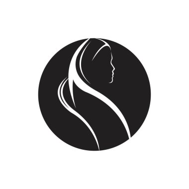 Muslimah tesettür logo şablon vektör illüstrasyon tasarımı