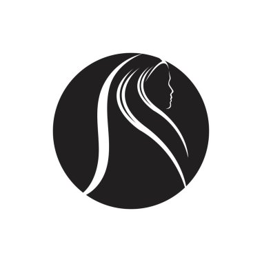 Muslimah tesettür logo şablon vektör illüstrasyon tasarımı