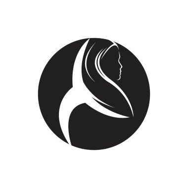 Muslimah tesettür logo şablon vektör illüstrasyon tasarımı
