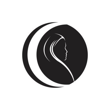 Muslimah tesettür logo şablon vektör illüstrasyon tasarımı