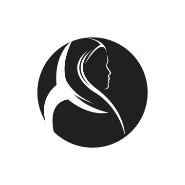 Muslimah tesettür logo şablon vektör illüstrasyon tasarımı