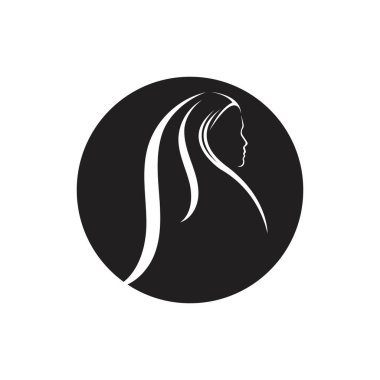 Muslimah tesettür logo şablon vektör illüstrasyon tasarımı