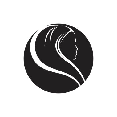 Muslimah tesettür logo şablon vektör illüstrasyon tasarımı