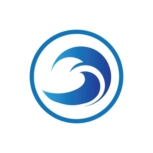 Ocean Wave Wasser Logo Vektor Illustration Design Vorlage — Stockvektor