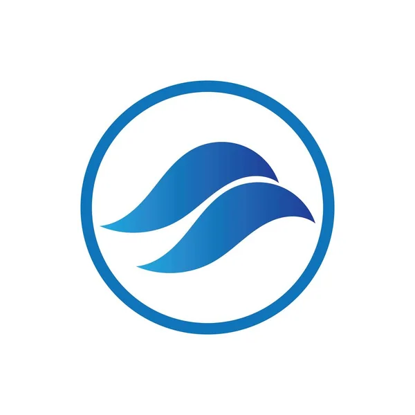 Ocean Wave Woda Logo Wektor Ilustracja Projekt Szablon — Wektor stockowy