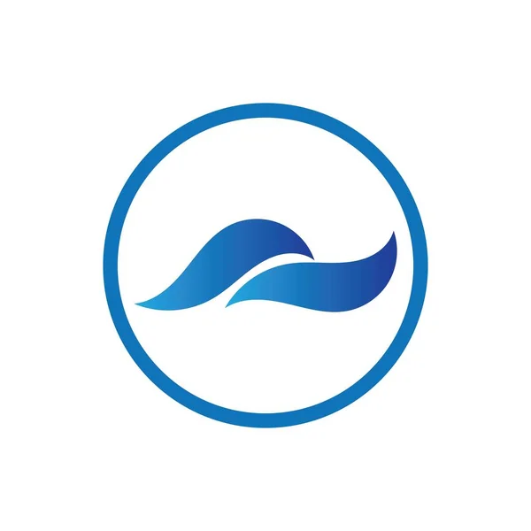 Ocean Wave Woda Logo Wektor Ilustracja Projekt Szablon — Wektor stockowy