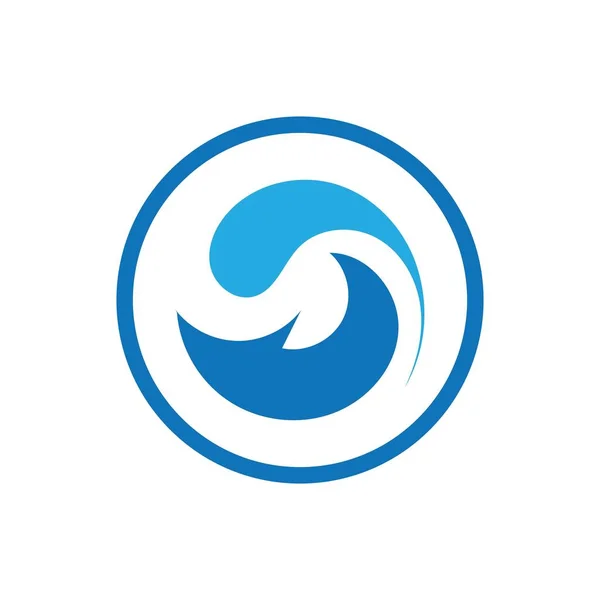 Ocean Wave Woda Logo Wektor Ilustracja Projekt Szablon — Wektor stockowy