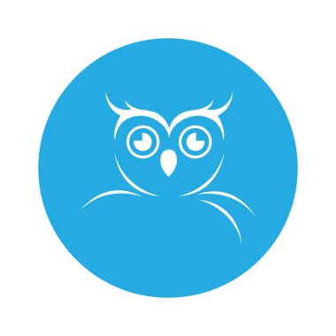 Baykuş basit logo vektör çizim şablonu tasarımı.