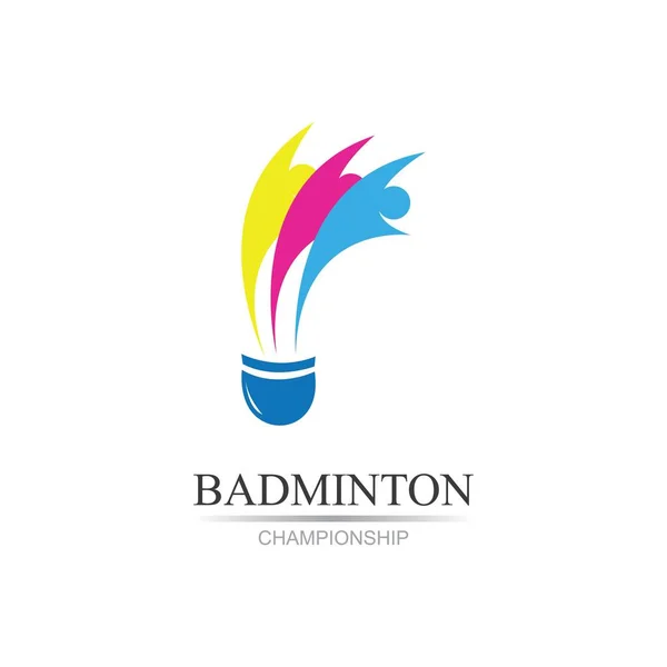 Logo Del Campionato Professionistico Squadra Sportiva Badminton — Vettoriale Stock