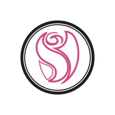 Butik ya da Güzellik Salonu ya da Çiçekler için Gül Çiçeği olan Güzel Contour Logosu