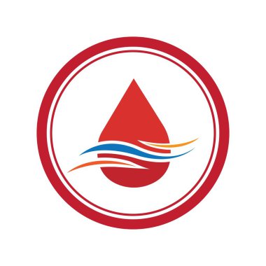 Kan damlası logosu çizim şablonu