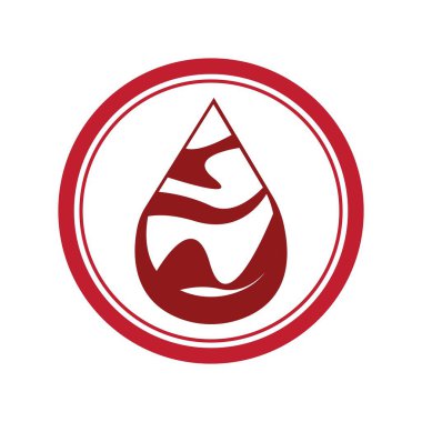 Kan damlası logosu çizim şablonu