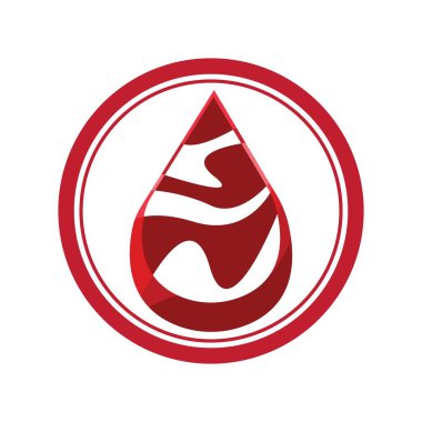 Kan damlası logosu çizim şablonu